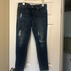 Distressed 7 for all mankind skinny jeans